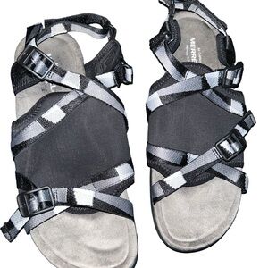 Women Merrell District 3 Lattice Web Strappy Sport Sandal Black 9M comfort